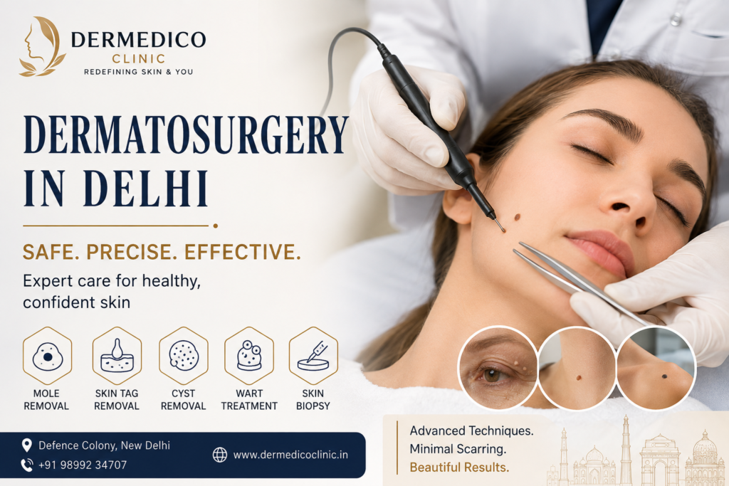 Dermatosurgery in Delhi: Expert Skin Surgery for Moles, Cysts, Skin Tags & More