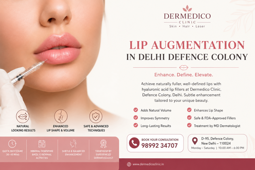 Lip Augmentation in Delhi: Natural-Looking Lip Fillers at Dermedico Clinic