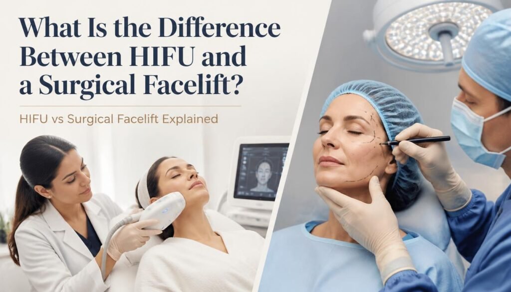 What Is the Difference Between HIFU and a Surgical Facelift?
